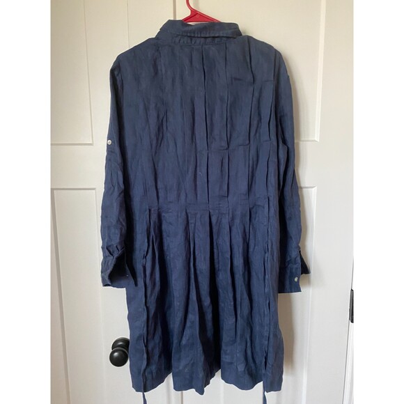 NWOT Hammock & Vine Navy Embroidered Linen Tunic/Dress Women’s 12 - Picture 2 of 13
